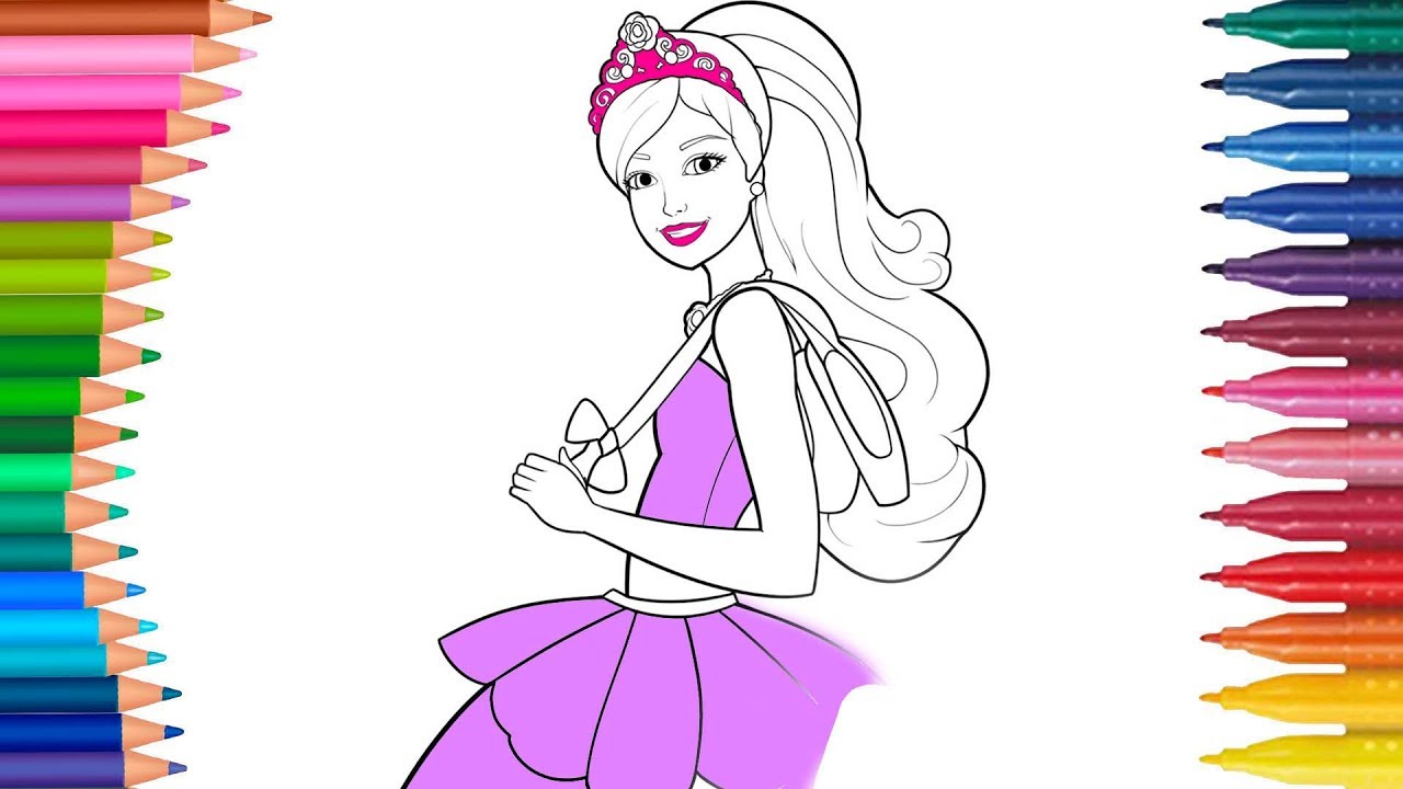 Barbie Cizgi Film Karakteri Boyama Sayfasi Minik Eller Boyama Kitabi Youtube