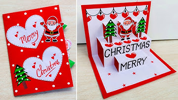 DIY Christmas pop-up card // Christmas greeting card making easy // Merry Christmas card