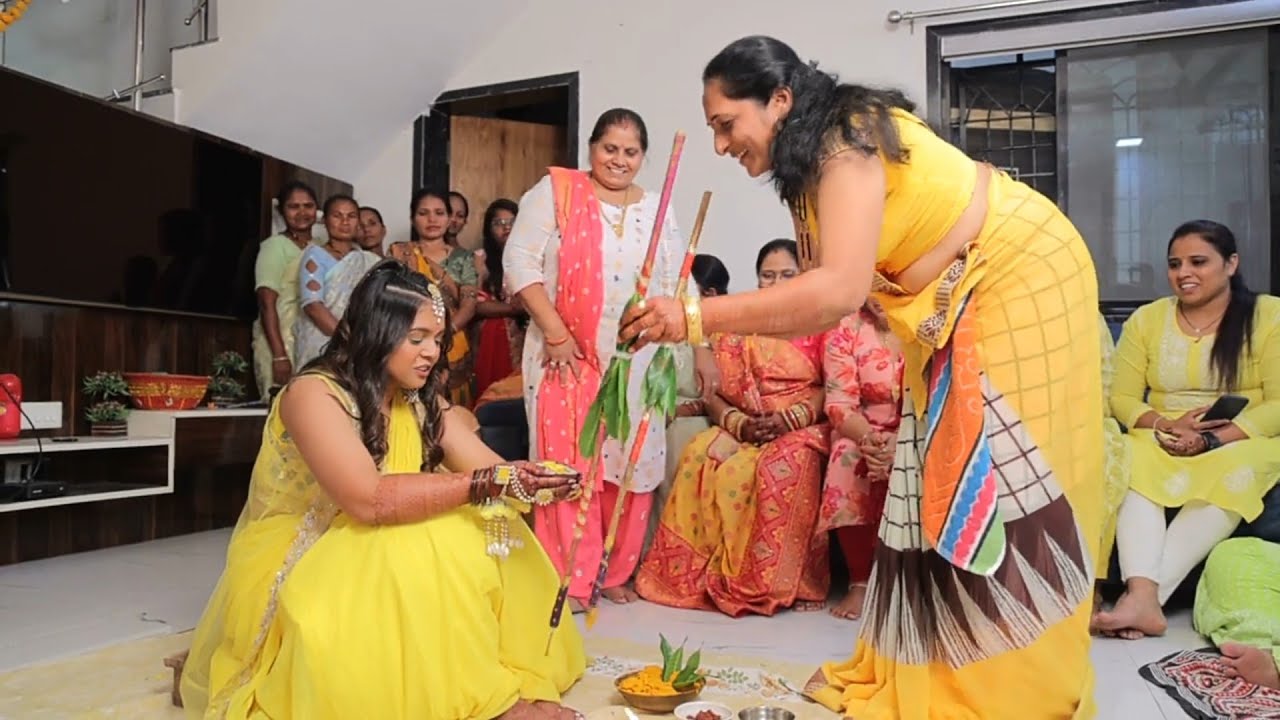 haldi ceremony vlog full enjoy kiya I traditional video: gujarati haldi ceremony 2025