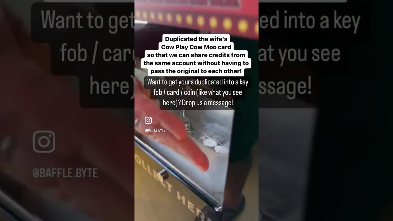 Demonstrating the use of our cloned Cow Play Cow Moo card to withdraw tokens.