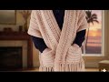 أسهل طريقة لعمل بوكيت شال Pocket Shawl كروشيه شتوي للمبتدئين 