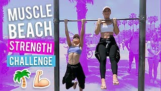 Muscle Beach Strength Challenge! | The Rybka Twins