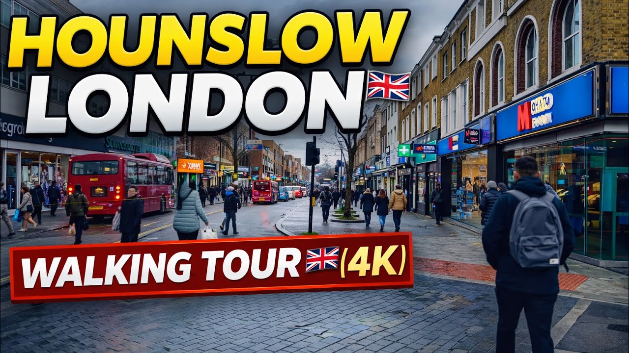 Hounslow London Walking Tour 🇬🇧 | Real Street Life & City Sounds (4K) 