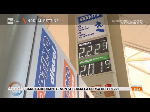 Video Caro carburante, benzina sopra i 2 euro a litro - Agorà Estate 21/08/2026