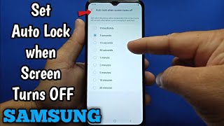 How to set auto lock when screen turns off on Samsung Galaxy A02 | Lock Screen | Secure Lock Setting screenshot 5