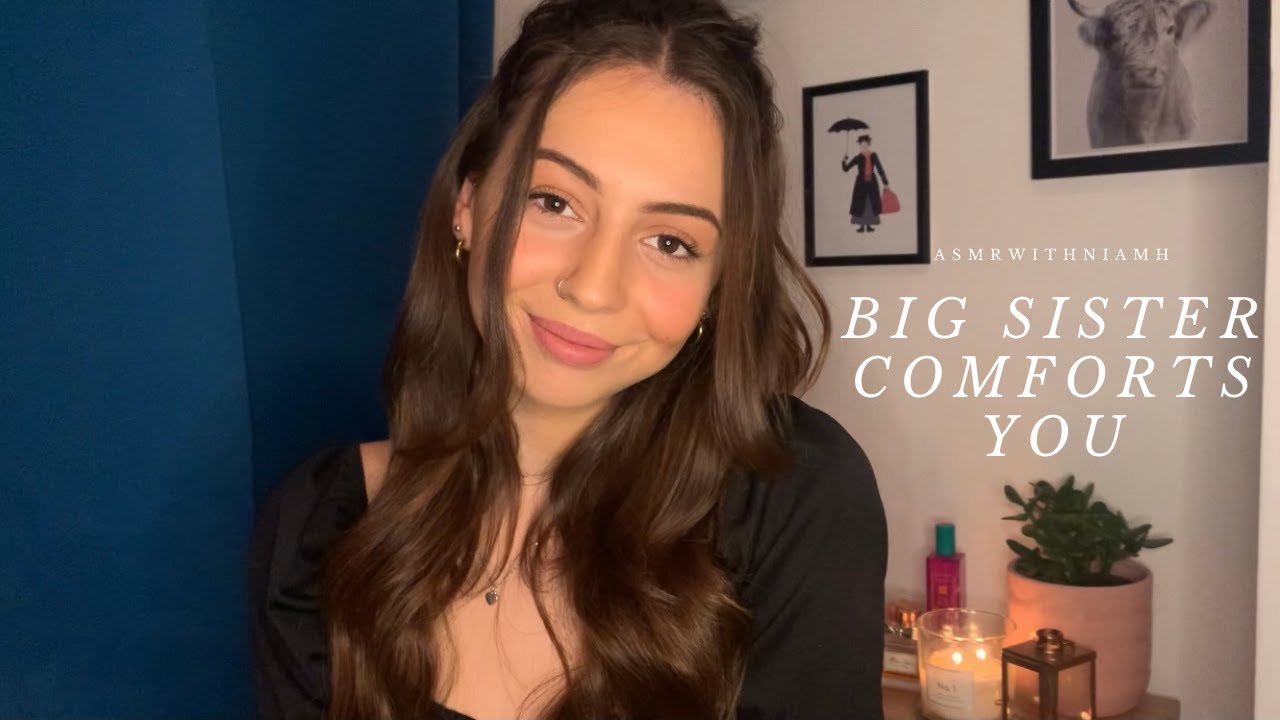 ASMR - Big Sister Comforts You (Hair Brushing, Whispering, Typing)