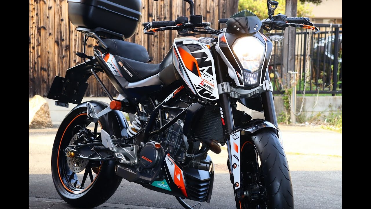 KTM200デューク ETC付き　バッテリー新品　車体　実働　極上　KTM製リアボックス付　低走行　始動動画有り ☆KTM 200 デューク☆快調！セル一発☆ETC装備☆外装良好キレイ