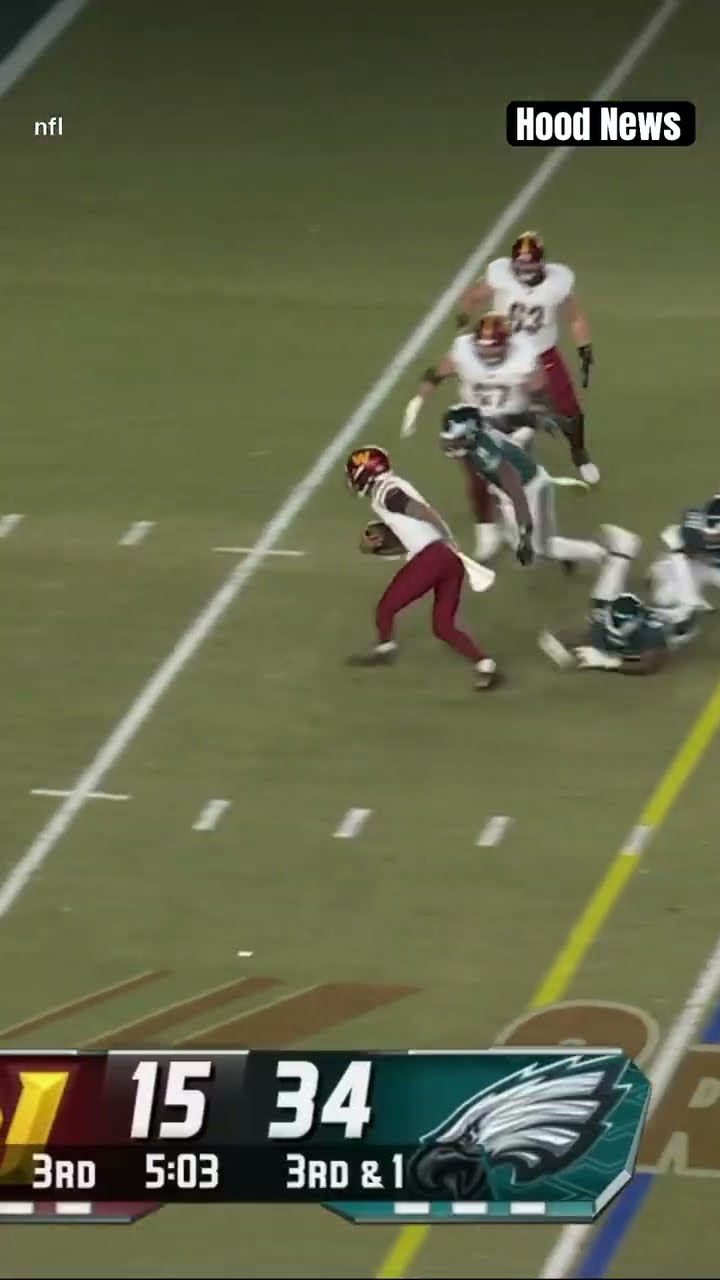 Cuts back for six #hoodnews #commanders #jaydendaniels #NFL #sports #footballshorts #viralvideo #how