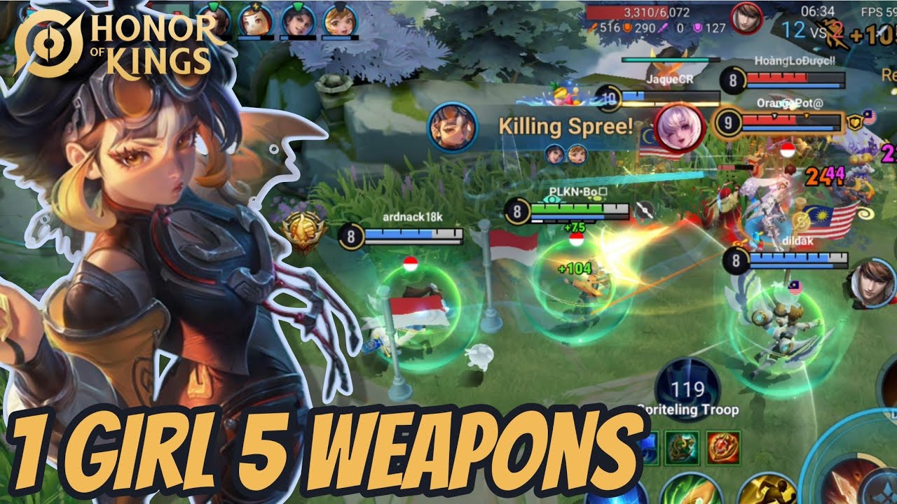 HOW CAN SHE HANDLES THOSE 5 WEAPONS?! 😳 | Chica on Clash Lane Build & Gameplay - Honor of Kings