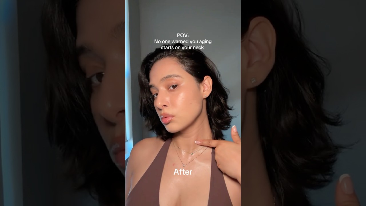 This is your sign to not forget your neck🫶🏽 Using StriVectin tightening neck serum roller🩷