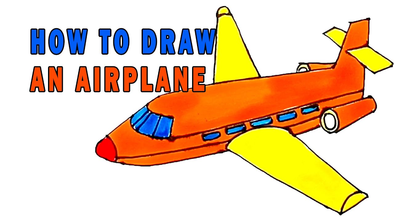 How to Draw an Airplane for Kids ✈️ | Easy and Simple Drawing Tutorial