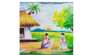 winter morning drawing for beginners #shorts