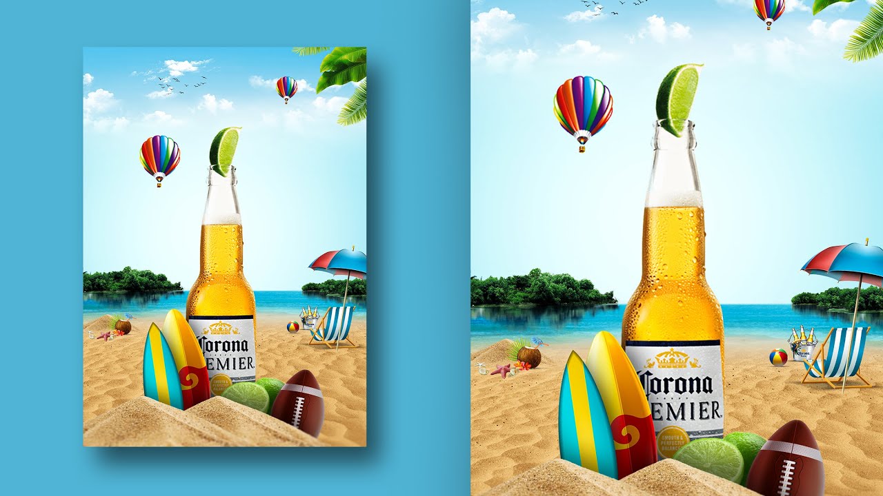 Corona Beer Poster Design | Photoshop Tutorials