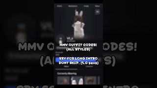 mmv outfit codes! #mmv #mm2 #roblox #shorts #mmvoutfitcodes