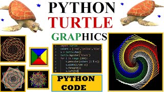 PYTHON TURTLE GRAPHICS DESIGNS || Geometric Design 02 || ~xRay Pixy