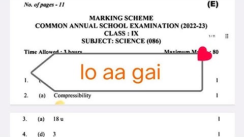 evening Shift, class 9th science question paper solution 2023 / final exam 2022-23 / cbse paper