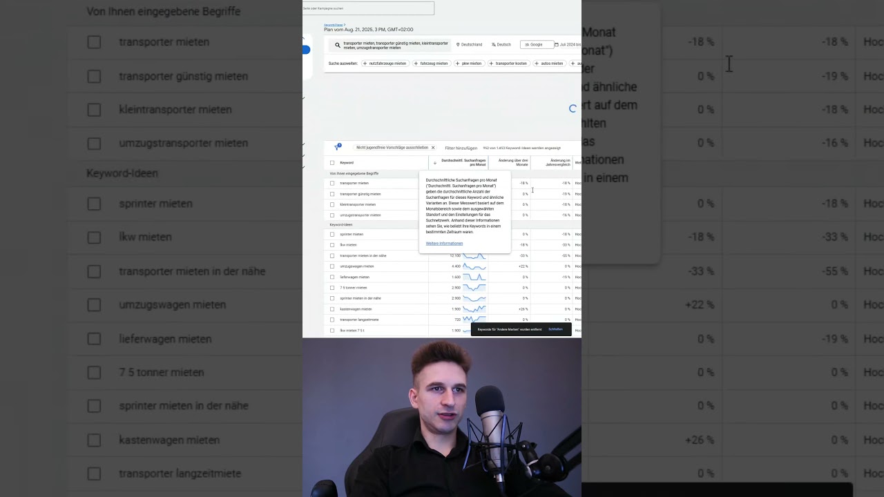 Keyword Planer Keyword Recherche  - Klick Kosten sparen