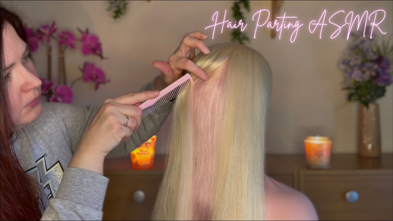 ASMR Precise Hair Parting using a Comb with Light Delicate Touches | No Talking