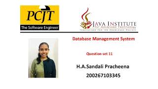 Database Management System | Task 11 | 1st Year | Java Institute