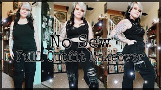 No Sew Full Grunge Goth Outfit Thrift Flip