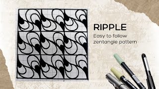 RIPPLE ✨ Easy to follow zentangle pattern