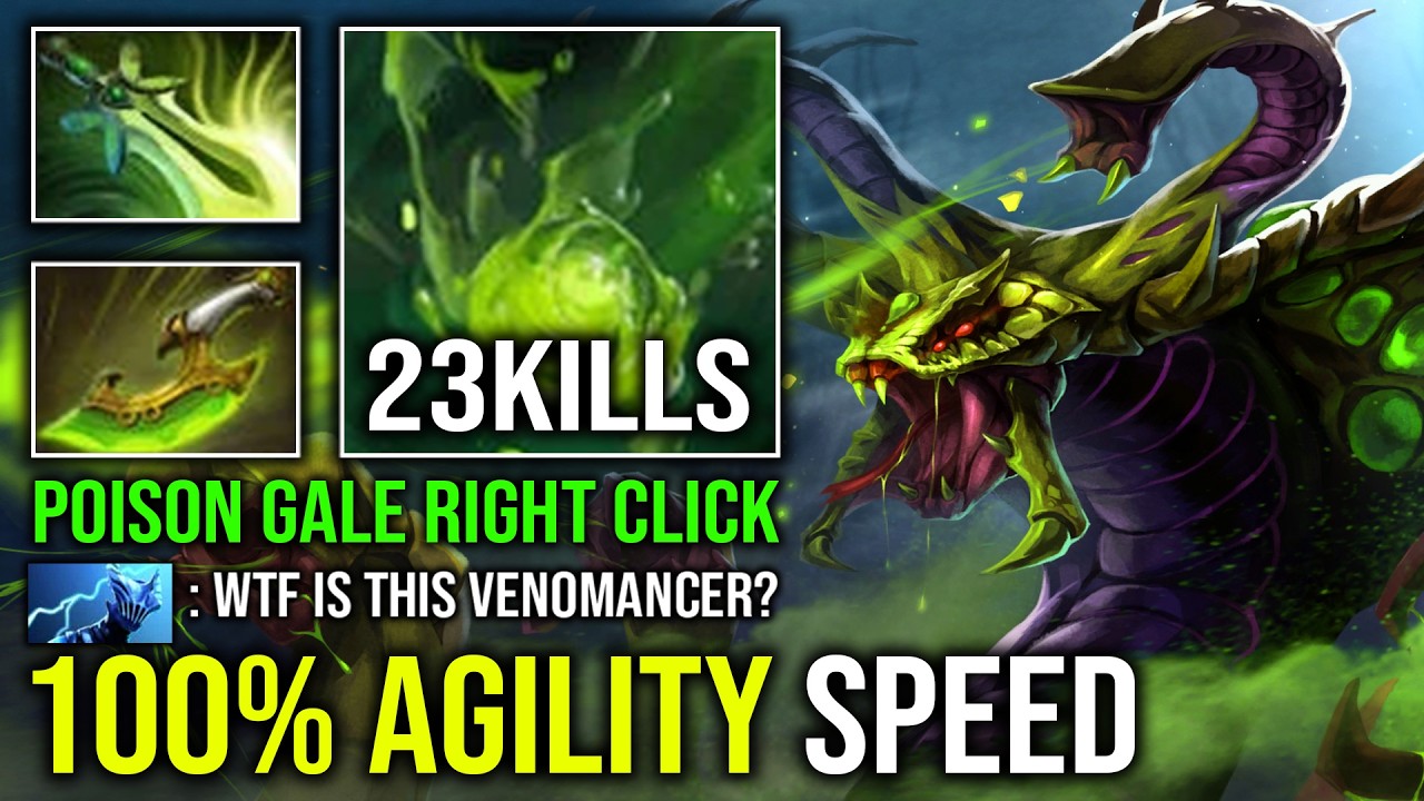 WTF +550 Attack Speed Max Agility Skadi Butterfly Hit Like a Truck Carry Venomancer Dota 2