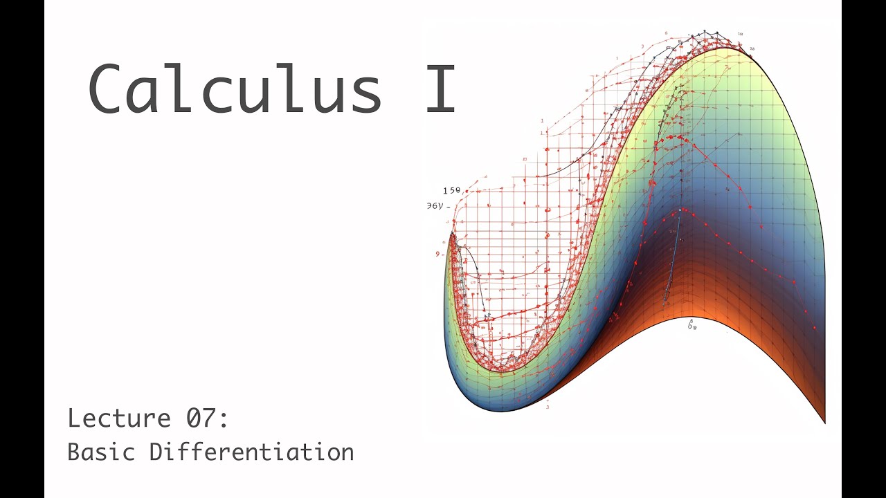 Basic Differentiation - Calculus I (full course) - Lecture 7a (of 19 ...