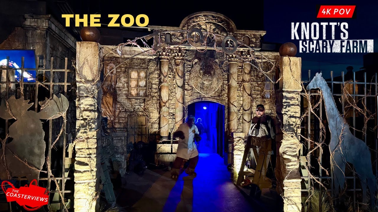 The Zoo Maze Knotts Scary Farm [4K POV] Theme park