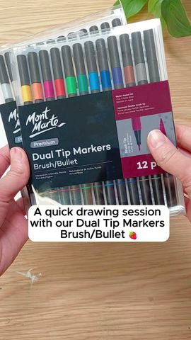 A drawing session with our Dual Tip Markers Brush/Bullet 🍓