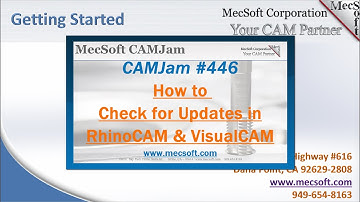 How to Check for Updates in RhinoCAM and VisualCAM