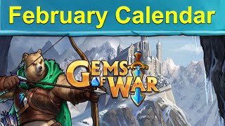 Gems of War: Event Objectives | February Event Calendar! Brown Urska Teams and Taransworld Shutdown