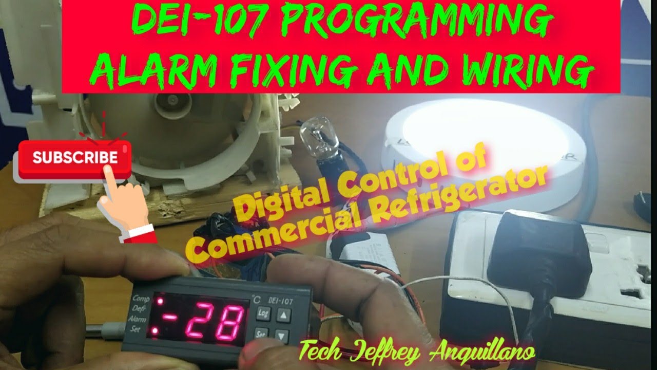 DEI-107 SERIES PROGRAM FROM DEFAULT TO FREEZER SETTINGS WITH ALARM FIXING AND WIRING