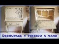 Mueble con Papel de Arroz DECOUPAGE Y PINTADO A MANO