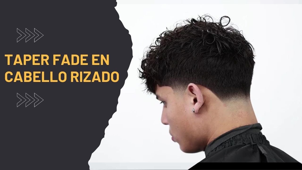 Taper fade en cabello RIZADO, TUTORIAL barberia - YouTube