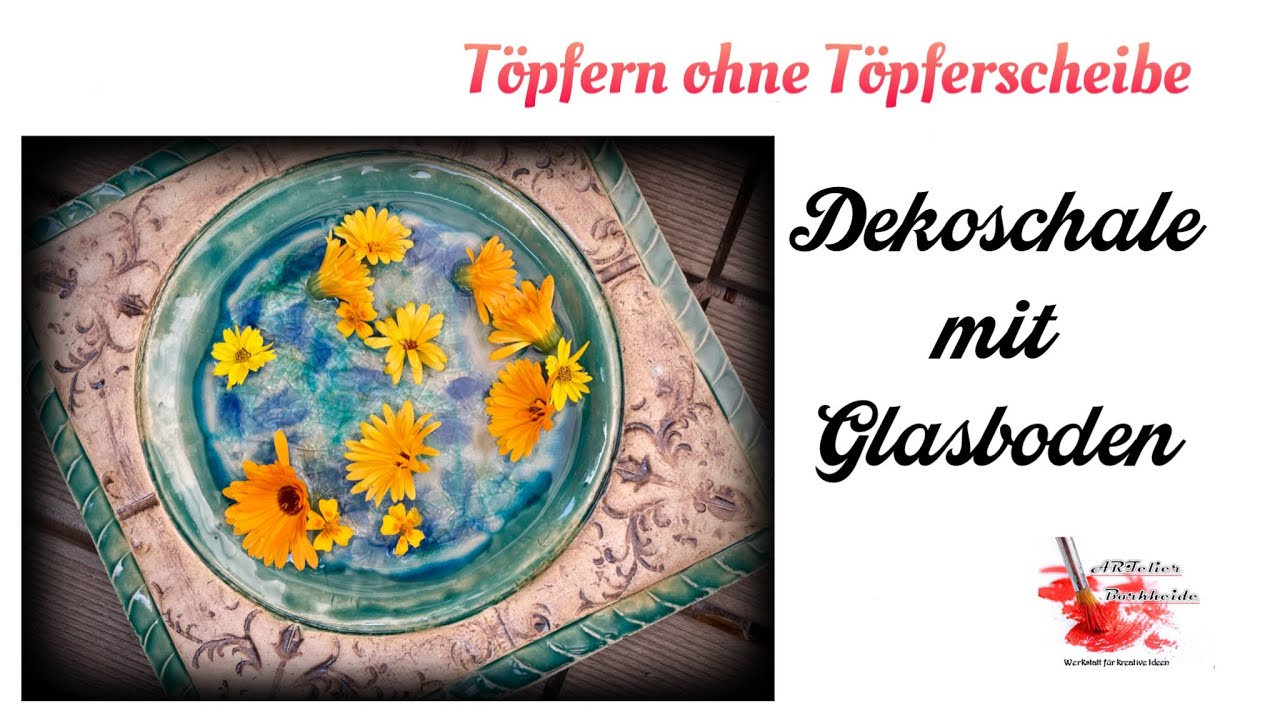 Wunderschöne Schale mit Glasboden #ceramic #pottery #clay  #töpfern #ohnetöpferscheibe #artist