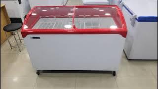 Blue Star curave Type Glass Top Deep Freezer 400 ltr