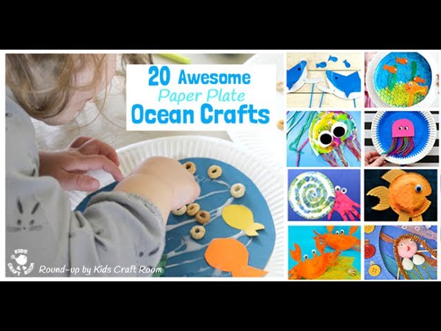 Fulmoon 24 Set Ocean Crafts for Kids Ages 3-5 Ocean Animal Paper Plate Arts  and Crafts Animal Paper Plate Crafts for Toddler Boys Girls Craft Parties