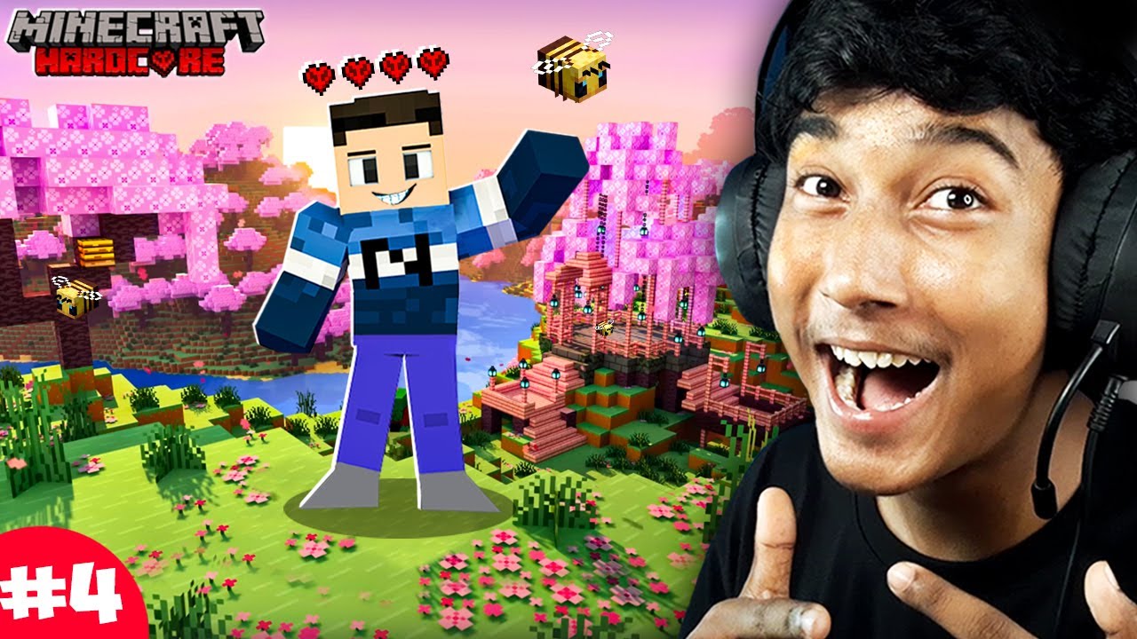 I MAKE CHERRY TREE GARDEN | MINECRAFT HARDCORE - PART 4 - YouTube