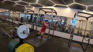 Assisterad pistol squat 6 reps