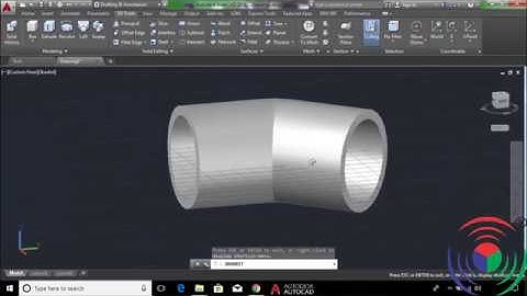 How to Create Elbow Pipe , 45 angle Corner Pipe in AutoCAD 3D