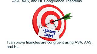 ASA, AAS, and HL Theorems