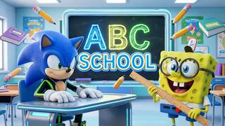 ABC School Education | Learn A to Z Alphabet at School | Sonic & SpongeBob | Abc Boom Boom