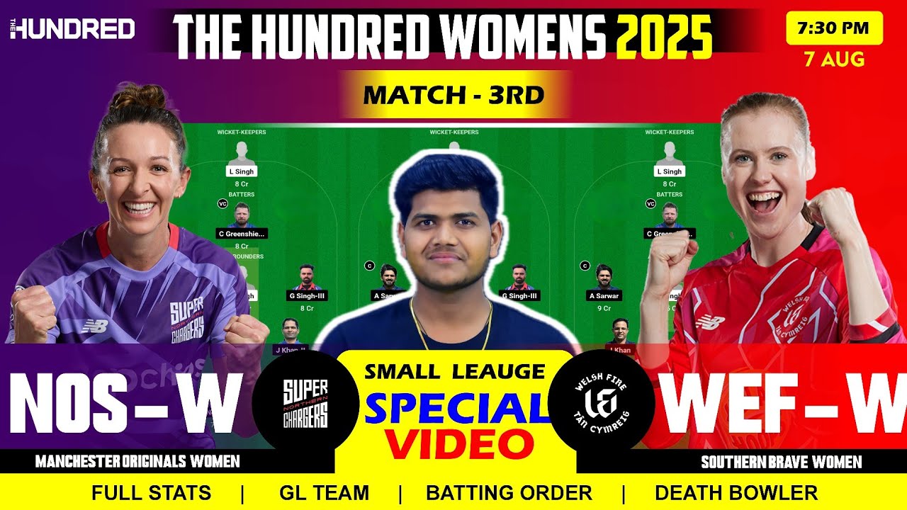 NOS-W vs WEF-W || NOS-W vs WEF-W || Northern Superchargers vs Welsh fire 3RD T100 