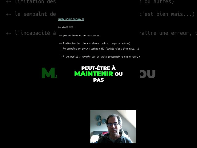 Technologie - savoir choisir et revenir dessus malgré tout