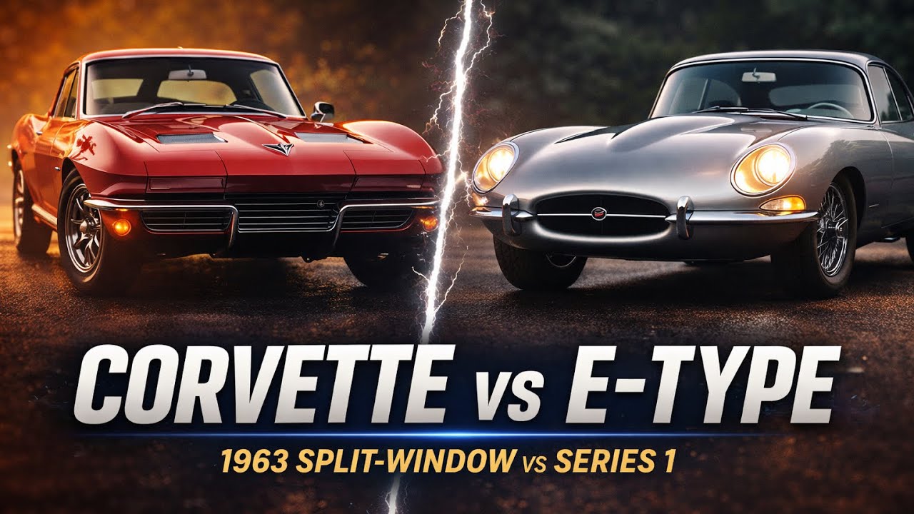 1963 Corvette Split-Window vs Jaguar E-Type — Two Icons, One Battle