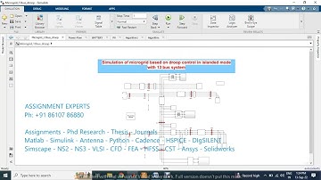 13 bus system - Simulation of microgrid based on droop control in islanded mode with 13 bus system