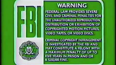 Green FBI Warning Screens 1990 1999 VHS Capture
