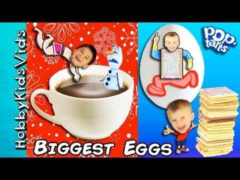 World's Biggest Chocolate! Poptart Surprise Egg Mix + Poptart Challenge, Toy Review Fun HobbyKid