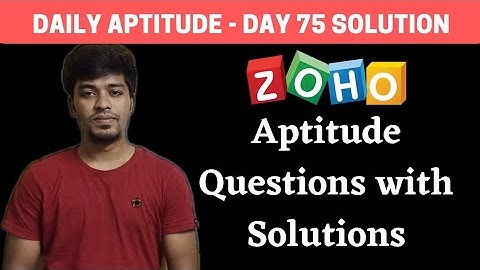 Zoho Aptitude Questions with Solutions | Daily Aptitude - Day 75 | BiNaRiEs