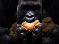 Gorilla Devours Crispy Fried Chicken